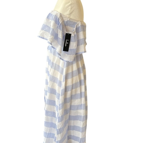 NWT Lulu’s Transatlantic Voyage MIDI Striped Off the Shoulder Dress Size Small - Picture 1 of 8